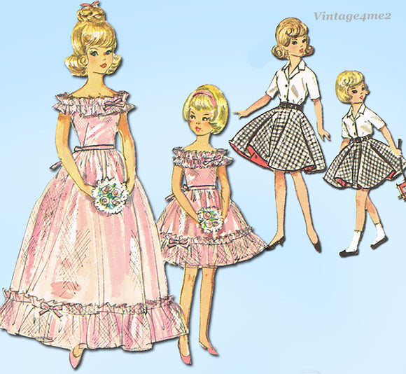 1960s Vintage Simplicity Sewing Pattern 5771 Cute Tammy & Pepper Doll Clothes