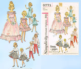 1960s Vintage Simplicity Sewing Pattern 5771 Cute Tammy & Pepper Doll Clothes
