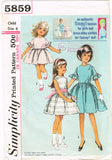 1960s Vintage Simplicity Sewing Pattern 5859 Toddler Girls Dress w Tammy Dress Sz 6