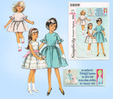 1960s Vintage Simplicity Sewing Pattern 5859 Toddler Girls Dress w Tammy Dress Sz 6