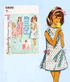 1960s Vintage Simplicity Sewing Pattern 5899 FF Girls Dress & Coat Sz 8 w Tammy Dress