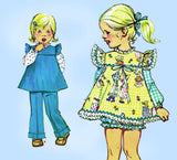 1970s Vintage Simplicity Sewing Pattern 5935 Cute Toddler Girls Play Clothes Size 4