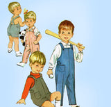 1960s Vintage Simplicity Sewing Pattern 6063 Toddlers Romper or Overalls Size 3