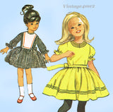 1960s Vintage Simplicity Sewing Pattern 6066 Cute Toddler Girls Dress Size 6x