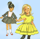 1960s Vintage Simplicity Sewing Pattern 6066 Cute Toddler Girls Dress Size 3