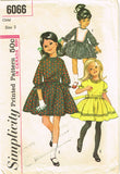 1960s Vintage Simplicity Sewing Pattern 6066 Cute Toddler Girls Dress Size 3