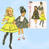 1960s Vintage Simplicity Sewing Pattern 6066 Cute Toddler Girls Dress Size 6x