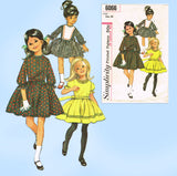 1960s Vintage Simplicity Sewing Pattern 6066 Cute Toddler Girls Dress Size 6x