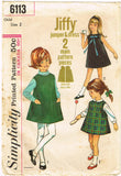 1960s Vintage Simplicity Sewing Pattern 6113 Easy Toddler Girls Jiffy Dress Size 2