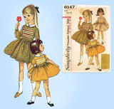 1960s Vintage Simplicity Sewing Pattern 6147 Uncut Toddler Girls Smocked Dress Size 6x