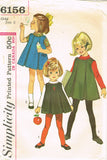 1960s Vintage Simplicity Sewing Pattern 6156 Toddler Girls Pleated Jumper Size 6