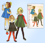 1960s Vintage Simplicity Sewing Pattern 6156 Toddler Girls Pleated Jumper Size 6