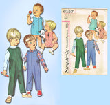 1960s Vintage Simplicity Sewing Pattern 6157 Baby Boy or Girls Romper Size 1