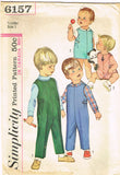 1960s Vintage Simplicity Sewing Pattern 6157 Baby Boy or Girls Romper Size 1