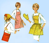 1960s Original Vintage Simplicity Sewing Pattern 6206 Cute Apron & Potholder Set