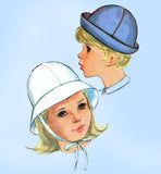 1960s Vintage Simplicity Sewing Pattern 6274 Cute Toddler Girls Hat Sz 21H