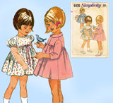 1960s Vintage Simplicity Sewing Pattern 6426 Baby Girls Dress & Coat Sz 1