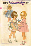 1960s Vintage Simplicity Sewing Pattern 6426 Baby Girls Dress & Coat Sz 1