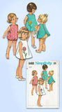 1960s Vintage Simplicity Sewing Pattern 6468 Baby Girls Romper & Apron Size 2