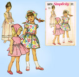 1960s Vintage Simplicity Sewing Pattern 6474 Toddler Girls Dress Size 3