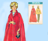 Simplicity 6680: 1970s Uncut Misses Floor Length Cape MED Vintage Sewing Pattern
