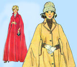 Simplicity 6680: 1970s Uncut Misses Floor Length Cape MED Vintage Sewing Pattern