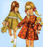 1960s Vintage Simplicity Sewing Pattern 6813 Uncut Girls Dress w Doll Sz 5