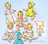 1960s Vintage Simplicity Sewing Pattern 6817 Uncut Ginny Baby 18 Inch Doll Clothes