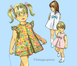 1960s Vintage Simplicity Sewing Pattern 6950 Baby Girls Jiffy Dress Sz 1