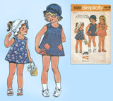 Simplicity 6951: 1970s Toddler Girls Bloomer Dress Size 5 Vintage Sewing Pattern