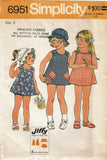 Simplicity 6951: 1970s Toddler Girls Bloomer Dress Size 5 Vintage Sewing Pattern