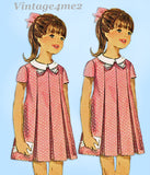 1960s Vintage Simplicity Sewing Pattern 7035 Uncut Toddler Girls Dress Size 6