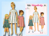 1960s Vintage Simplicity Sewing Pattern 7035 Uncut Toddler Girls Dress Size 6