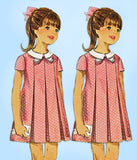 1960s Vintage Simplicity Sewing Pattern 7035 Uncut Toddler Girls Dress Size 6