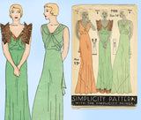 Simplicity 7120: 1930s Stunning Misses Bias Cut Gown 32 B Vintage Sewing Pattern