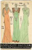 Simplicity 7120: 1930s Stunning Misses Bias Cut Gown 32 B Vintage Sewing Pattern