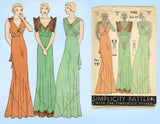 Simplicity 7120: 1930s Stunning Misses Bias Cut Gown 32 B Vintage Sewing Pattern