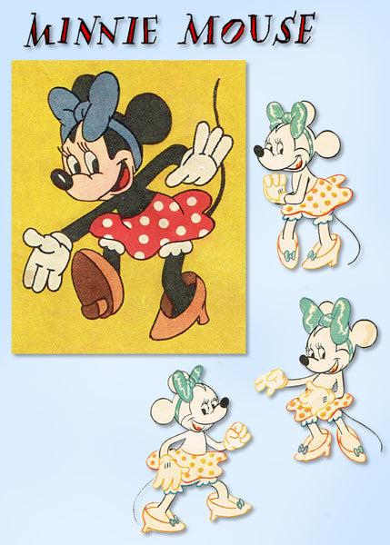 1940s Vintage Simplicity Transfer Pattern 7125 Uncut Rare Minnie Mouse Bedspread - Vintage4me2
