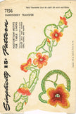 1940s Vintage Simplicity Embroidery Transfer 7156 Uncut Floral Table Linens