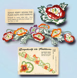 1940s Vintage Simplicity Embroidery Transfer 7156 Uncut Floral Table Linens