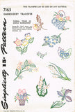 1940s Vintage Simplicity Embroidery Transfer 7163 Uncut Floral Clothing Trims