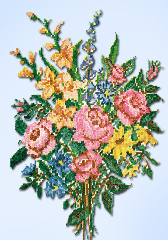 1940s Vintage Simplicity Embroidery Transfer 7189 Uncut Floral Bouquet Picture - Vintage4me2