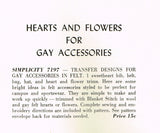 1940s VTG Simplicity Embroidery Transfer 7197 Uncut Hat Bib & Belt Bag Pattern