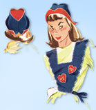 1940s VTG Simplicity Embroidery Transfer 7197 Uncut Hat Bib & Belt Bag Pattern