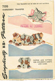 1940s Vintage Simplicity Transfer Pattern 7199 Uncut Cross Stitch Kitten Pcases - Vintage4me2