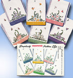 1940s VTG Simplicity Embroidery Transfer 7210 Uncut Fern & Flower Guest Towels