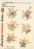 1940s VTG Simplicity Embroidery Transfer 7248 Uncut Nosegay Floral Guest Towels