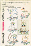 1940s Simplicity Embroidery Transfer 7253 Uncut Baby Animals Kids Cloths Trim