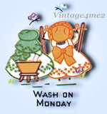 1940s Vintage Simplicity Embroidery Transfer 7254 Uncut Sunbonnet Sue Tea Towels