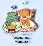 1940s Vintage Simplicity Embroidery Transfer 7254 Uncut Sunbonnet Sue Tea Towels